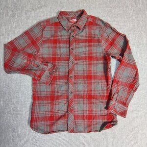 The North Face Flannel Shirt Size Medium Red Gray Arroyo Plaid Tartan Heavy Mens